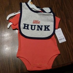 Newborn onesie with bib